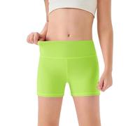 MaNMaNing Mädchen hohe Taille Yoga Tanzshorts Bequem Sport Capri weich elastisch Gymnastik Shorts Kinder Sommer Freizeithose Mädchen (Light Green, 11-12Years)