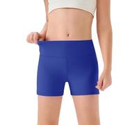 MaNMaNing Mädchen hohe Taille Yoga Tanzshorts Bequem Sport Capri weich elastisch Gymnastik Shorts Kinder Sommer Freizeithose Mädchen (Blue, 11-12Years)