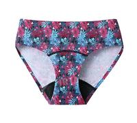MaNMaNing - Medias de bikini para mujer, menstrual, antifugas impresas, protección UPF 50+. Bragas De Baño Fisiológico Ligero Para Adolescentes Y Mujeres. Traje de baño Reglas Confort, morado, XXXL