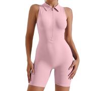 MaNMaNing Mono casual para ejercicios de fitness y yoga para mujer, elegante mono para mujer, mono vaquero, traje de pantalón, traje festivo, boda, traje de pantalón, festivo, elegante, Rosa., S