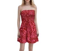 MaNMaNing Mono elegante para mujer, de verano, sin tirantes, tubo ahumado, para mujer, mono de verano, festivo, corto, traje de pantalón festivo, boda, invitado de boda, rojo, M