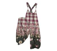 MaNMaNing Monos De Verano Para Mujer 2026 Pierna Ancha Mono Holgado Mono Mujer Mono Señoras Festivo Elegante Festivo Deportivo Gimnasia Traje Pantalones Elegante, rojo, M