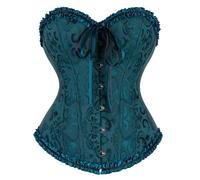 MaNMaNing Mujeres Sexy Vintage Gothic Party Floral Lace Up Slim Corset Bustier Top
