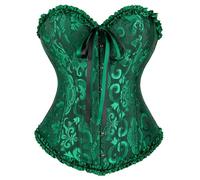 MaNMaNing Mujeres Sexy Vintage Gothic Party Floral Lace Up Slim Corset Bustier Top