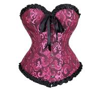 MaNMaNing Mujeres Sexy Vintage Gothic Party Floral Lace Up Slim Corset Bustier Top