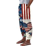 MaNMaNing Pantalones de verano para mujer, ajuste relajado, ligeros, transpirables, cómodos para climas cálidos, pantalones informales para el día a día y el tiempo, rojo, M