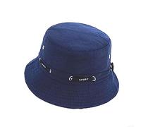 MaNMaNing Sombrero de pescador pequeño para mujer, diseño a prueba de polvo, transpirable, sombrero de pescador, sombrero de moda para viajes, cuerda con palabra, sombrero de pescador, azul, Talla