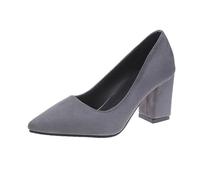 MaNMaNing Tacón Mujer Tacones Altos Elegantes para Mujeres, Diseño elegante de Puntera puntiaguda, Cómodo y versátil, perfecto para el trabajo casual y las citas, Tacones Altos de Ante, gris, 37 EU