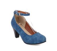 MaNMaNing Tacón Mujer Zapatos de Tacón Alto y Tobillo Brida para Mujer, azul, 40 EU