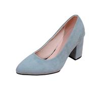 MaNMaNing Tacón Mujer Zapatos de vestir elegantes con punta puntiaguda y tacón de cuña, dotados de una suela cómoda para caminar., azul, 40 EU