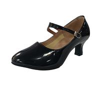 MaNMaNing - Zapato de danza latina para mujer, zapatos de baile, zapatos de salón para mujer, boda, baile, 8 cm, zapatillas latinas, Le Noir, 37 EU