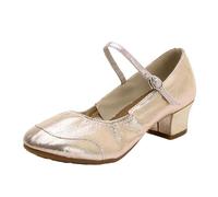 MaNMaNing Zapatos De Baile Latino Mujer Modern Jazz Zapato Heels Dance Zapatos Mujer Tacón Latino Heels Dance Shoes, oro rosa, 41 EU