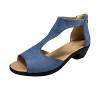 MaNMaNing Zapatos europeos americanos de la moda de los pececillos Sandalias Sandalias Mujeres Sandalias Cómodas Damas Blanco Zapatos Ortopédicos Sandalias de Senderismo Negro, azul, 42 EU