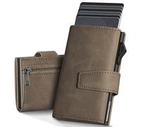 Manmaxim Cartera para hombre Apple Airtag, cartera RFID Smart Wallet for Men, Compact Air Tag Monedero para hombre para 12 tarjetas, monedero con compartimento para monedas y 2 ventanas de