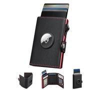 Manmaxim Cartera para Hombre, Cartera para Airtag Smart Wallet for Men, RFID Monedero para Hombre para 12 Tarjetas, Compact Monedero con Compartimento para Monedas y ID Ventana