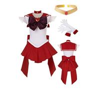 MANMICOS Traje de Halloween de Sailor Moon Sailor Mars para cosplay Hino Rei