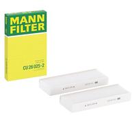 MANN-FILTER CU 26 025-2 Filtro de aire de cabina (set de 2) - para Automóviles + Vehículos de transporte