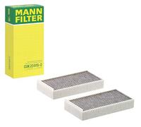 MANN-FILTER CUK 23 015-2 Filtro de aire de cabina - Filtro de Polen con Carbón activado - (set de 2) para Automóviles + Vehículos de transporte