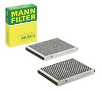 MANN-FILTER CUK 2533-2 Filtro de aire de cabina - Filtro de Polen con Carbón activado - (set de 2) para Automóviles + Vehículos de transporte