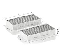 MANN-FILTER Filtro, aire habitáculo para MERCEDES-BENZ: Classe ML, Classe GLE, Classe GL, Classe GLS (Ref: CUK 26 028-2)