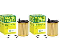 MANN-FILTER HU 716/2 x Filtro de aceite - para Automóviles + Vehículos de transporte (Paquete de 2)