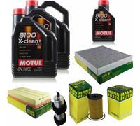 Mann-Filter Inspección Set 10L Motul 8100 X-Clean + 5W-30 para Audi De Q7 3.0