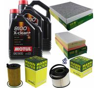 MANN-FILTER Inspección Set 10L Motul 8100 X-CLEAN+ 5W-30 Para Audi Q7 3.0 TDI