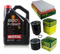 Mann-Filter Inspección Set 5L Motul 8100 X-Clean + 5W-30 para Mazda 6 Kombi