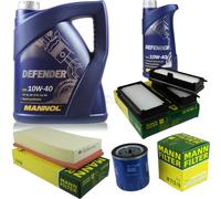 MANN-FILTER Inspección Set 6L MANNOL Defender 10W-40 Para Fiat Scudo Kasten