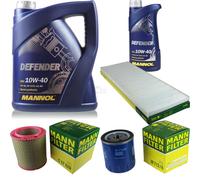 MANN-FILTER Inspección Set 6L MANNOL Defender 10W-40 Para Peugeot Boxer