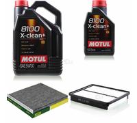 Mann-Filter Inspección Set 6L Motul 8100 X-Clean + 5W-30 para Kia Optima
