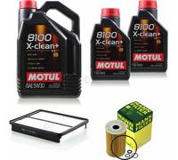 Mann-Filter Inspección Set 7L Motul 8100 X-Clean + 5W-30 para Kia Optima De
