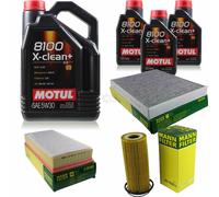 MANN-FILTER Inspección Set 8L Motul 8100 X-CLEAN+ 5W-30 Para Audi Q7 3.0 TFSI