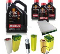 MANN-FILTER Inspección Set 8L Motul 8100 X-CLEAN+ 5W-30 Para BMW X5 3.0d