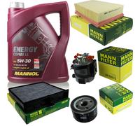 MANN-FILTER Inspección Set MANNOL 5L Energy Combi LL 5W-30 Para Renault Scénic