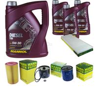 MANN-FILTER Inspección Set MANNOL 8L Diesel TDI 5W-30 Para Peugeot Boxer
