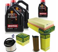 Mann-Filter Inspección Set Motul 10L 5W-30 para VW Touareg 3.0 V6 Tdi