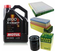 MANN-FILTER Inspección Set Motul 5L 5W-30 Para Fiat Punto Evo 1.2 1.4 Natural