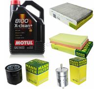 MANN-FILTER Inspección Set Motul 5L 5W-30 Para VW Golf IV 1.6 FSI