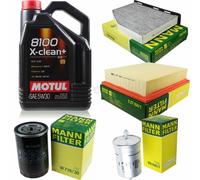 MANN-FILTER Inspección Set Motul 5L 5W-30 Para VW Golf IV Cabriolet 2.0