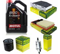 Mann-Filter Inspección Set Motul 5L 5W-30 para VW Golf V 1.4 16V Seat Leon