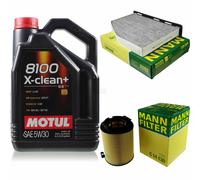 MANN-FILTER Inspección Set Motul 5L 5W-30 Para VW Golf V 1.6 1.4 TSI 2.0 FSI