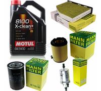 Mann-Filter Inspección Set Motul 5L 5W-30 para VW Golf V 1.6 Audi A3