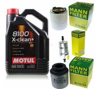 Mann-Filter Inspección Set Motul 5L 5W-30 para VW Polo 1.2 TSI A1 Sportback