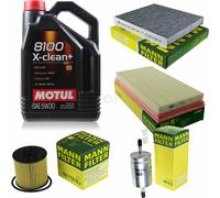 MANN-FILTER Inspección Set Motul 5L 5W-30 Para VW Polo 1.4 FSI