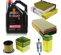 MANN-FILTER Inspección Set Motul 5L 5W-30 Para VW Touran 1.6 FSI Golf V 1.4