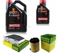 Mann-Filter Inspección Set Motul 6L 5W-30 para VW Golf V 1.6 1.4 TSI 2.0