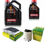 MANN-FILTER Inspección Set Motul 6L 5W-30 Para VW Golf V 1.6 1.4 TSI 2.0 FSI
