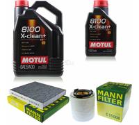 MANN-FILTER Inspección Set Motul 6L 5W-30 Para VW Polo 1.2 TSI 1.6 TDI Ibiza