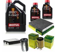 MANN-FILTER Inspección set Motul 7L 5W-30 para Hyundai Sonata V 2.0 CRDi